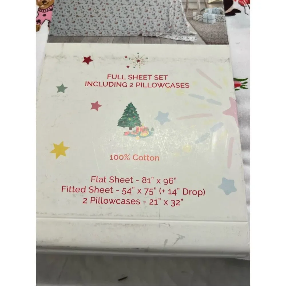 Cath kidston London 4pc FULL Cotton Christmas Puppy Love Pink Sheet Set new